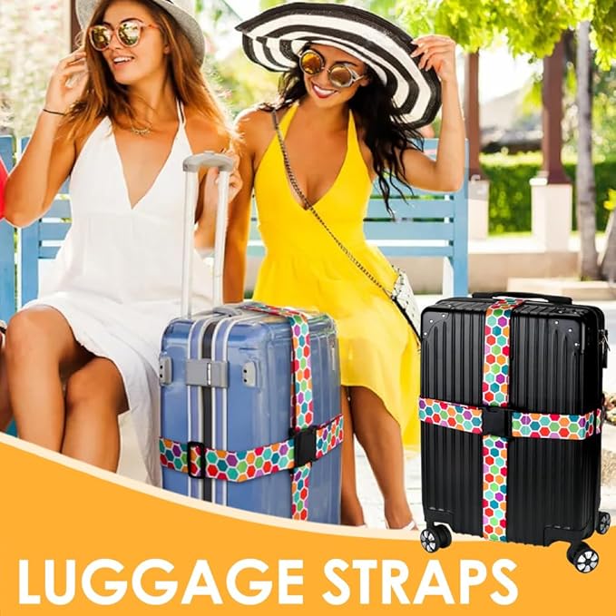 Adjustable Travel Luggage Strap Suitcase Belt Travel Bag Accessories 1.96 in W x 6.23 ft L