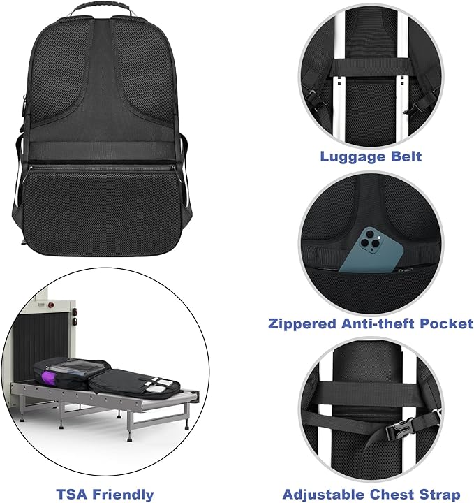 Z-MGKISS 52L Travel Backpack for Women, Large Waterproof Anti-Theft Backpack 17.3 Inch with USB Port, TSA-Approved Daypack, Gifts for Women Teacher Business College, Purple
