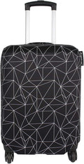 Explore Land Travel Luggage Cover Suitcase Protector Fits 31-32 Inch Case (Black Polygonal, XL)