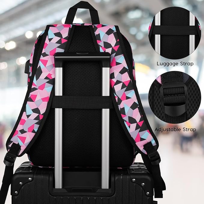 Unisex School Backpack Leaves,Casual Bookbag Adults and Teens Schoolbag with USB Port for High School College Office Work Travel