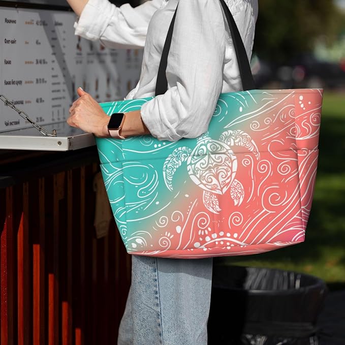 Beach Bag for Women Beach Tote Bag Waterproof Sandproof Large Bags with Zipper Big Capacity for Vacation Travel