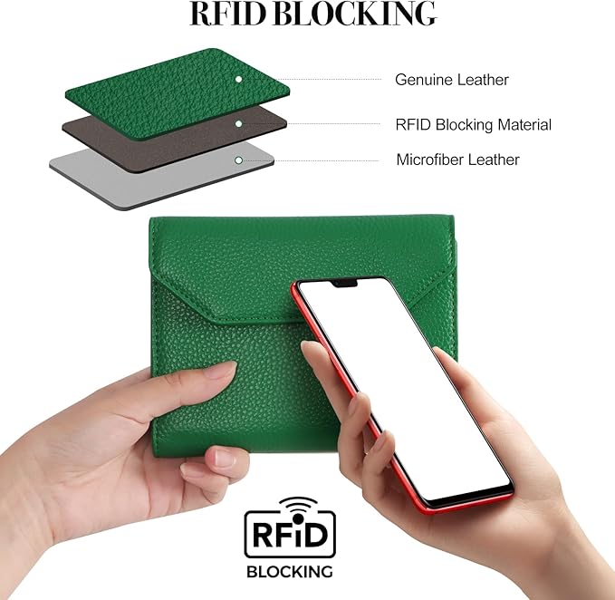 Leather Passport Holder Cover,Passport Book Holder,Rfid Blocking Travel Wallet Protect Your Card Security,Travel Document Organizer for Men Women,Airport Essentials Gift (Green)