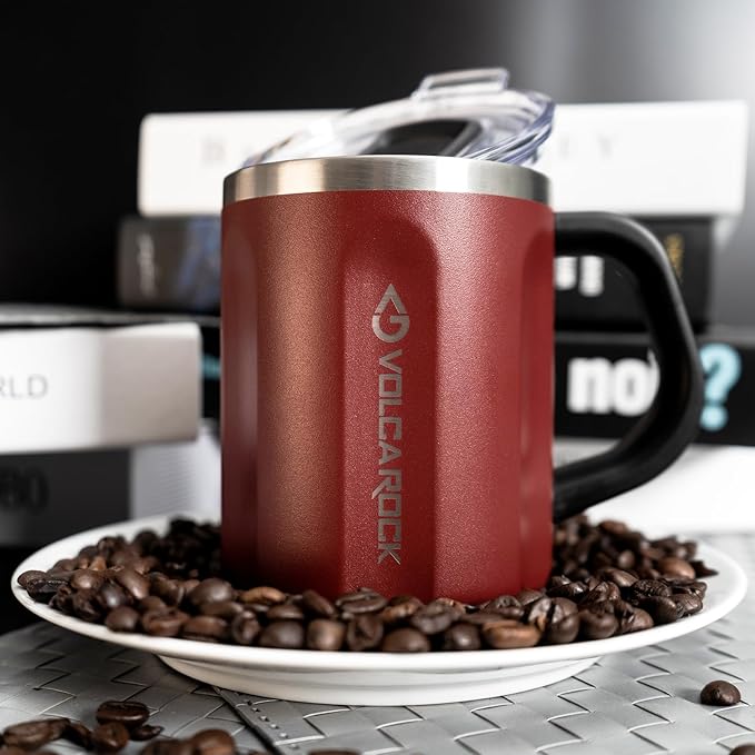 16oz Coffee Mug, Vacuum Insulated Camping Mug with Lid, Double Wall Stainless Steel Travel Tumbler Cup, Coffee Thermos Outdoor, Great for Any Beverage (Navy Blue)