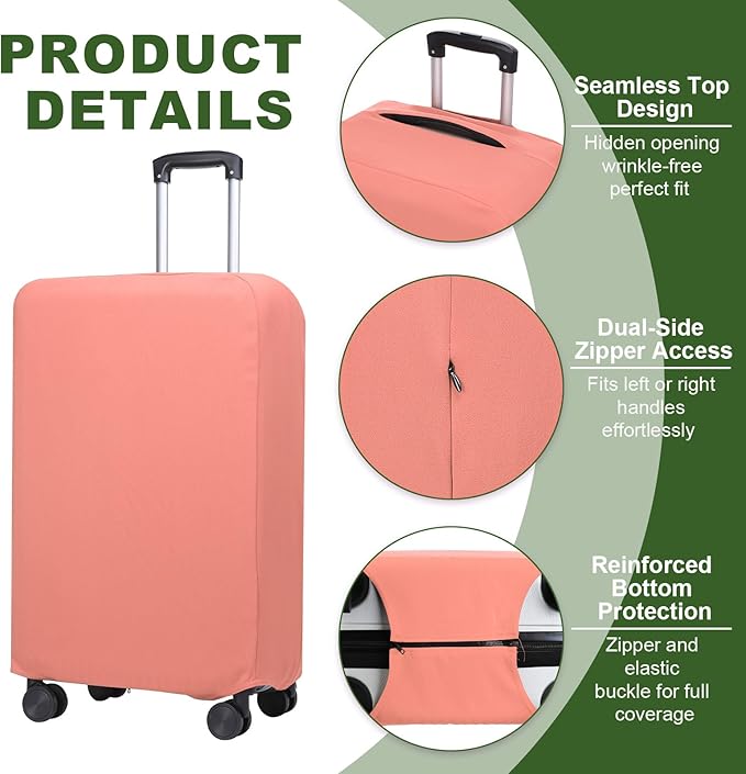 PATIKIL Luggage Cover, Suitcases Covers Elastic Carry on Cover Protector Washable Scratch-Resistant Fits 28-29 Inch Luggage for Travel Business Trips, Pink