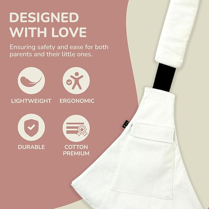 Ergonomic Lightweight Adjustable Toddler Sling Baby Carrier with Zipper Pockets Shoulder Padding Anti Slip Support for Travel Loving Dads and First Time Moms from 9 Months to 4 Years
