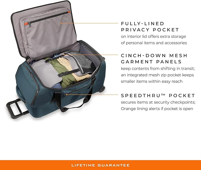 Briggs & Riley Travel Duffel Bag - Weekender & Overnight Luggage for Women & Men, Softside Bag - ZDX Collection