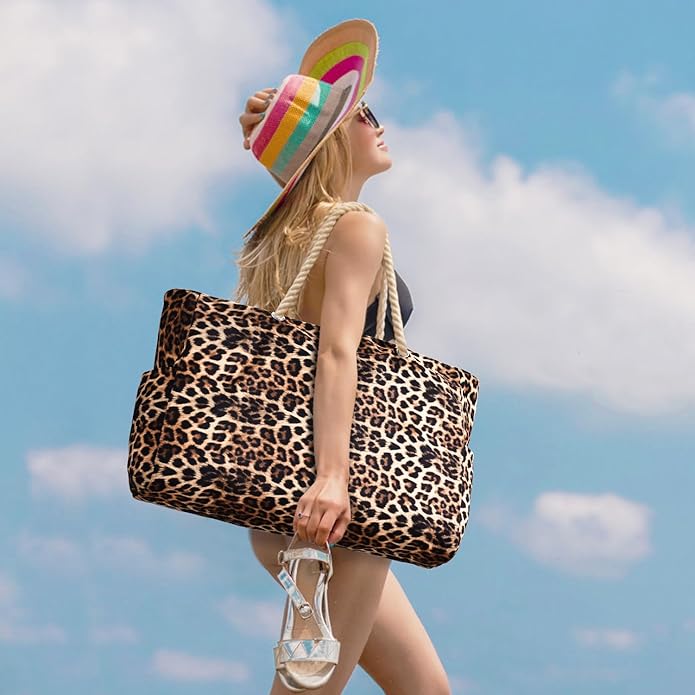 Becokan Beach Bags for Women Large Waterproof Beach Tote Bag Zipper Beach Bags Waterproof Sandproof Swim Pool Bag Large Tote