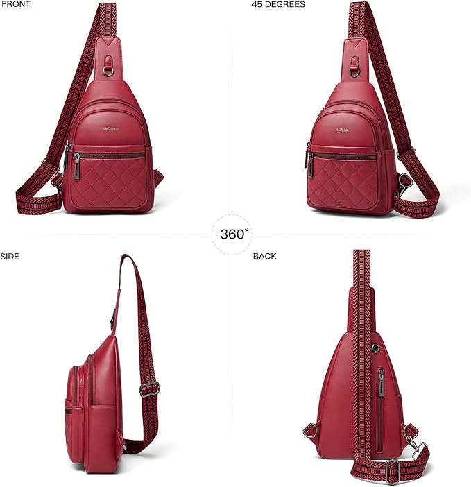 Sling Bag For Women Fanny Pack Crossbody Travel Shoulder Belt Bags Tote Backpack Purse Faux Leather