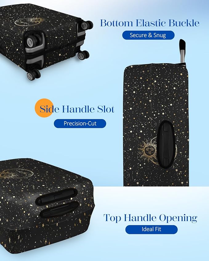 Slohif Luggage Cover for Suitcase Tsa Approved Protector - Luggage Sleeve Large Suit Case Cover Travel Stretch Baggage Case Protective Washable Fit 18-20 Inch Sun XS