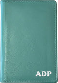 Personalized Monogrammed Turquoise Leather RFID Passport Wallet
