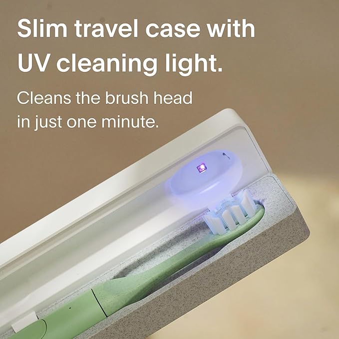 SURI Sonic Electric Toothbrush with UV Travel Case - 40-Day Battery- Designed in California - Electric Toothbrushes Adults - Slim Travel Tooth Brush