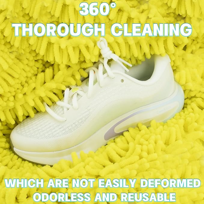2PCS Shoe Washing Machine Bgs,Laundry Shoe Bags for Washer and Dryer, Reusable and Durable Zipper Sneaker Shoe Washing Bag, Tennis Shoe Cleaning Bag for All Shoe Types (Yellow)