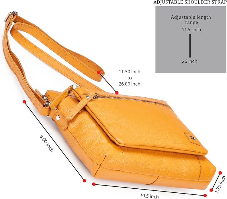 Wise Owl Accessories Small Soft Pebbled Real Leather Crossbody Handbags Purses Sling Crossover Shoulder Bag