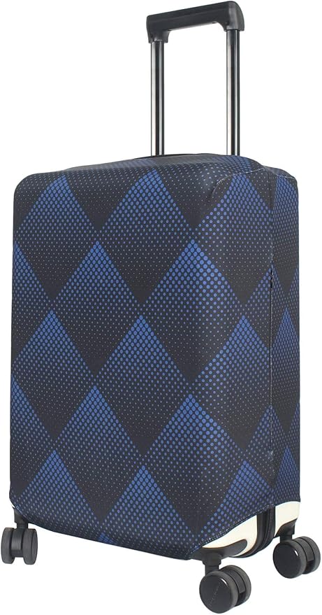 HYPER VENTURE Washable Luggage Cover - Fashion Suitcase Protector Fits 18-22 Inch Luggage (Blue Cube, S)