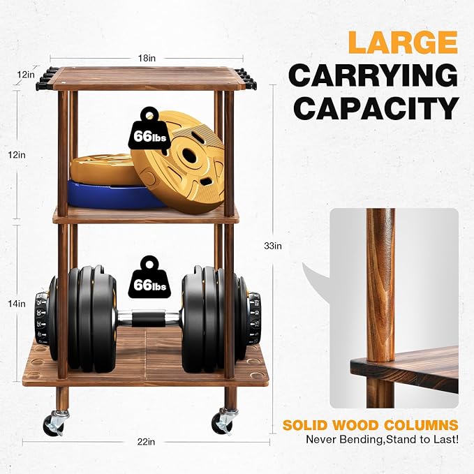Ghosthorn Fishing Rod Holders for Garage Fishing Pole Rack Hold up to 10 Rods Fishing Pole Holders Wooden Organizer Fishing Rod Rack car Fishing Gear Storage Equipment (3 Tier)