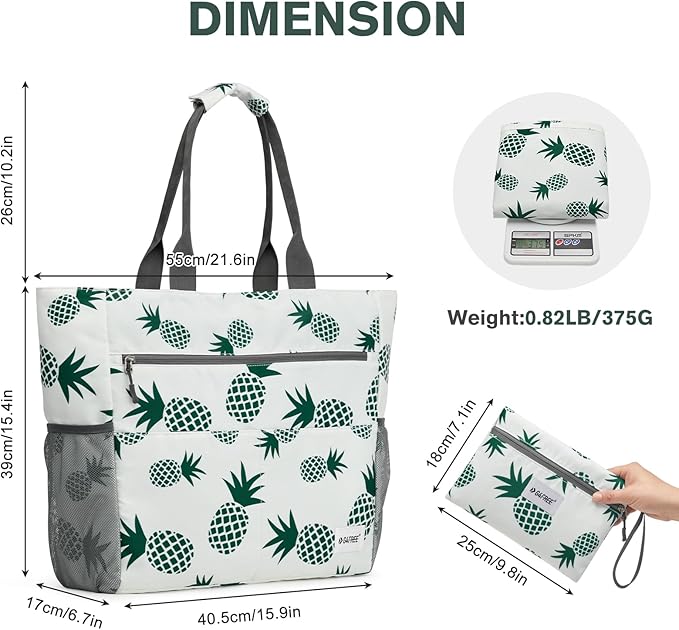 G4Free Beach Bag, Waterproof Sandproof Beach Tote Bag, Large Capacity Foldable for Women