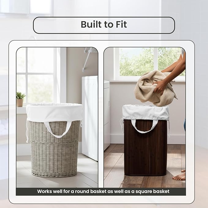 LFH Home Cotton Canvas Large Laundry Bag with Handle, Heavy Duty Drawstring Closure Washable Laundry Bags, School Travel, Home, Hotel, College Dorm, Organizer Sack, Toy Clothes 28x40 (Pack of 4)-White