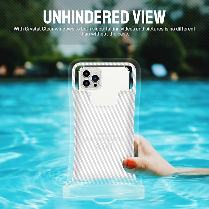 Waterproof Phone Pouch [Floating Airbag Design] Universal IPX8 Cellphone Case Dry Bag with Lanyard for iPhone 16 15 14 13 Pro Max Galaxy S24 S23 Phones Up to 6.9'' for Beach Vacation, White