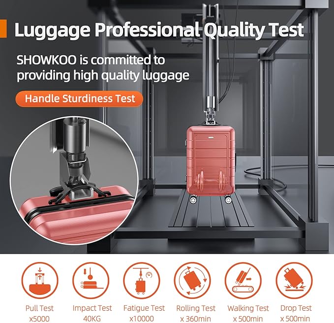 SHOWKOO Luggage Sets Expandable PC+ABS Durable Suitcase Sets Double Wheels TSA Lock Rose Gold 3pcs