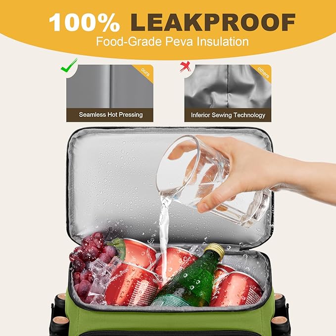 MIYCOO Cooler Backpack - 40 Cans Insulated Backpack Cooler for Men & Women, Portable 2 Leak Proof Compartments Coolers Bag for Beach Travel Picnic Lunch Hiking BBQ Camping