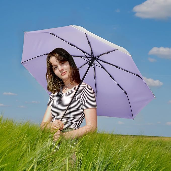 G4Free UPF 50+ UV Protection Large Travel Umbrella 42/46 Inch Auto Open Close Windproof Sun Blocking Umbrella