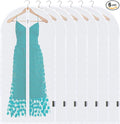 BALEINE 48'' Translucent Garment Bags, 6 Packs PEVA Dress Bag for Closet Clothes Dresses Suit Coats Storage (White, 6PK)
