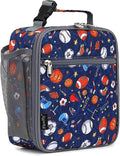 FlowFly Lunch box Insulated Soft Bag Mini Cooler Back to School Thermal Meal Tote Kit for Girls, Boys (Football)