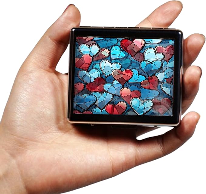 Silver Vintage Pill Box 7 Day Metal Pill Box with Mirror and 8 Compartments Cute Travel Pill Organizer for Purse (Colorful Heart)