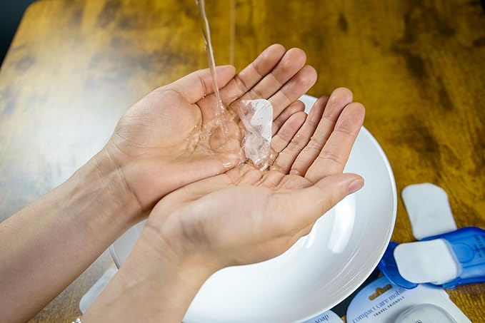 Portable Soap Sheets – 500pcs (10 Travel Cases × 50 Sheets) – Pocket-Size Biodegradable Hand Wash Paper for Travel, Camping, Hiking, Emergency Kits