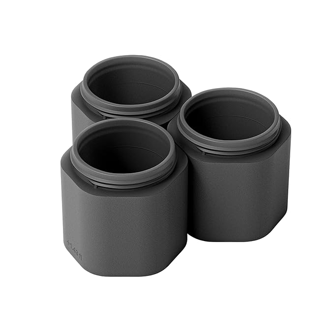 Cadence Extender - Add On to Any Flex Magnetic Containers with Lids,Extension to Travel Bottles for Toiletries - Carry On Travel Essentials For Women/Men - Adds Additional 1.43 fl oz - 3pk, Charcoal