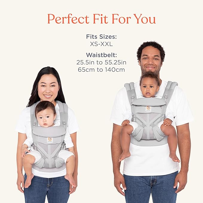 Ergobaby Omni Classic Baby Carrier Newborn to Toddler - Breathable Baby Carriers for Summer - All-Position Carrier with Lumbar Support (7-45 Pounds), Cotton, Pure Black