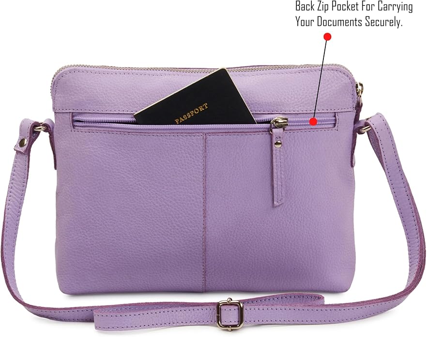 Wise Owl Accessories Small Soft Pebbled Real Leather Crossbody Handbags Purses Sling Crossover Shoulder Bag