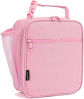 FlowFly Kids Lunch box Insulated Soft Bag Mini Cooler Back to School Thermal Meal Tote Kit for Girls, Boys, Pink