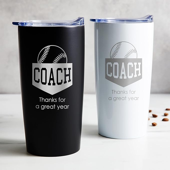 Lifetime Creations Engraved Baseball Coach Tumbler: Baseball Coach Gifts, Baseball Coach Thank You Gift Ideas, Appreciation Gift, Insulated Stainless Steel (Matte Black, 20 Ounce Travel Mug)