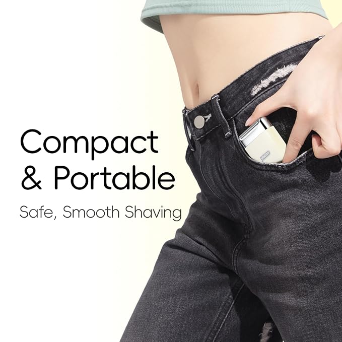 yoose Electric Razors for Women, IPX7 Alloy Body Bikini Trimmer for Women (USB-C, Trimmer Comb, Multi Shaving Modes), Portable Size, Porcelain White