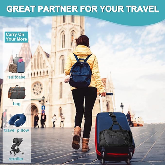 4Pack Luggage Straps for Suitcases, Travel Connector for Carry On Bag, Add Bag to Connect Two Suitcases, Adjustable Belt Attachment Accessories for Connect Your 3 Luggages, Red