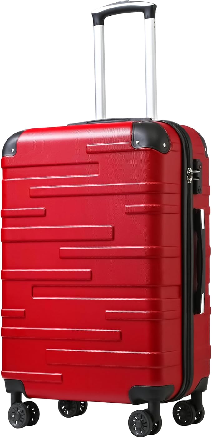 Coolife Luggage Suitcase Carry-on Hardside Travel Luggage TSA Lock Spinner Telescopic Handle