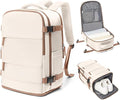 coowoz Travel Backpack Carry On for Women Man Gym Backpacks with Laptop Compartment Mochila de Viaje Teacher Personal Item Backpack Airplane Accessories Must Haves Beige Brown Small