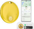 FindTag Duo - Dual System Tracker for iOS or Android, Bluetooth Tracking Tag/Key Finder/Luggage Tracker/Item Locator, Compatible with iOS Find My or Google Find Hub App (Yellow)