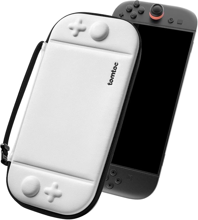 tomtoc Slim Carrying Case for Nintendo Switch 2 Model 2025, Odorless Felt Protective Hard Shell with 12 Game Card Slots, Portable Travel Storage Case with Original Patent and All-round Protection