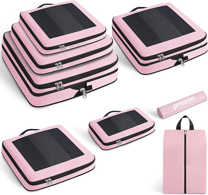 8 Set/6 Set/4 Set Compression Packing Cubes for Travel, Lightweight Vacation Travel Essentials, Travel Accessories for Suitcase Organizer Bags Set, Durable Luggage Organizer