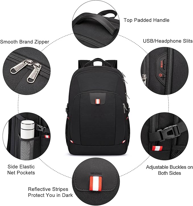 Travel Laptop Backpack, 18.4 inch Extra Large Backpack for Men and Women, 45L Capacity Business Computer Back Pack (Black, 18.4 Inch)