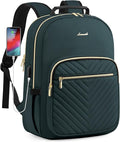 LOVEVOOK Laptop Backpack for Women, Large Capacity Travel Computer Work Bag with 17-inch Laptop Compartment, Business Nurse Backpack Purse, Hiking Outdoor Carry On Backpack, Deepgreen