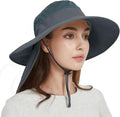 Fishing Hat Breathable Wide Brim Sun Hats with Neck Flap Bucket Hat Outdoor Safari Hat for Men Women UPF 50+ Sun Protection