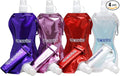 USA Merchant | Collapsible Reusable Water Bottle with Carabiner Clip Light Weight Leak Proof Foldable Drinking Water Bottle Non Toxic BPA Free - 16.9 oz 4 Pack (Pink, Purple, Red, Clear)