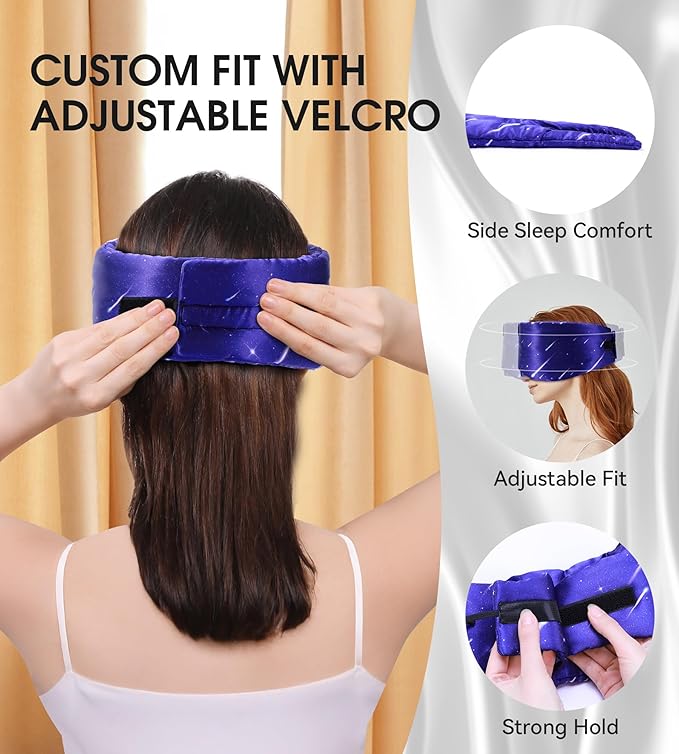 MUSICOZY Mulberry Silk Bluetooth Sleep Mask with HD Stereo Sound, Wireless Sleep Headband Headphones for Side Sleepers, Adjustable Size, Total Light Blocking, Perfect for Travel Relaxation Sleep