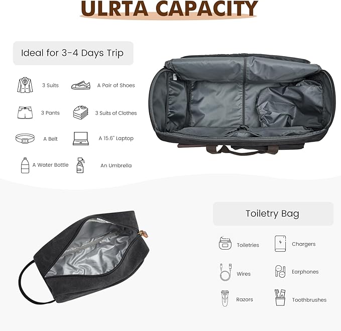 S-ZONE Garment Bags for Travel Convertible Garment Duffle Bags for Travel Suit Carry on Luggage for Men Hanging Suitcase