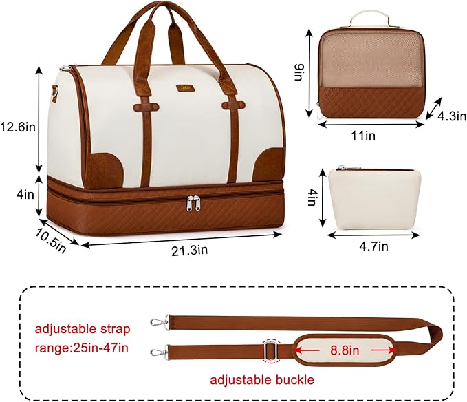 Convertible Travel Garment Bags - Carry On Garment Duffel Bag with Shoe Compartment Large Travel Garment Bag with Storage Bag Toiletry Bag 2 in 1 Hanging Suit Bag Weekender Bag for Women Men 3pcs Set