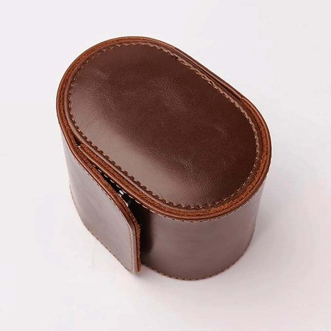 Longjet Watch Roll Travel Case for Men Portable Watches Organizer Box with Removable Velvet Pillow Holder (1 Slot Brown)