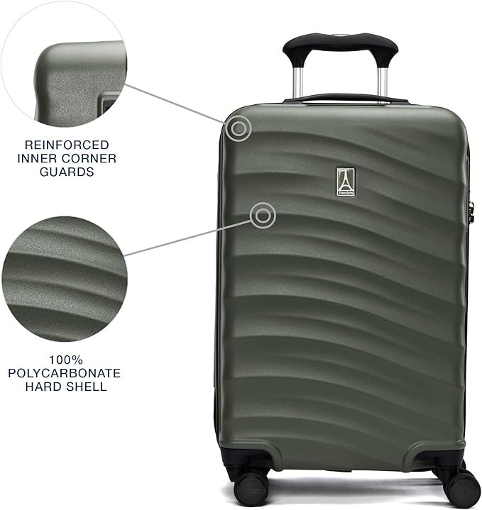 Travelpro Maxlite Air V2 Hardside Expandable Carry on Luggage, 8 Spinner Wheels, Lightweight Hard Shell Suitcase, TSA lock, Slate Green, Carry On 21-Inch